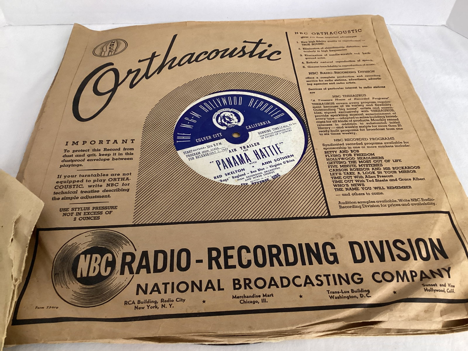 Vintage 16" Vinyl Radio Discs - 4