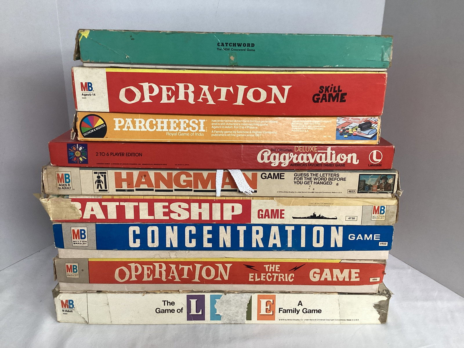 Vintage Board Games - Operation, Life, Battleship and More: unsure if complete, shipping unavailable on this lot