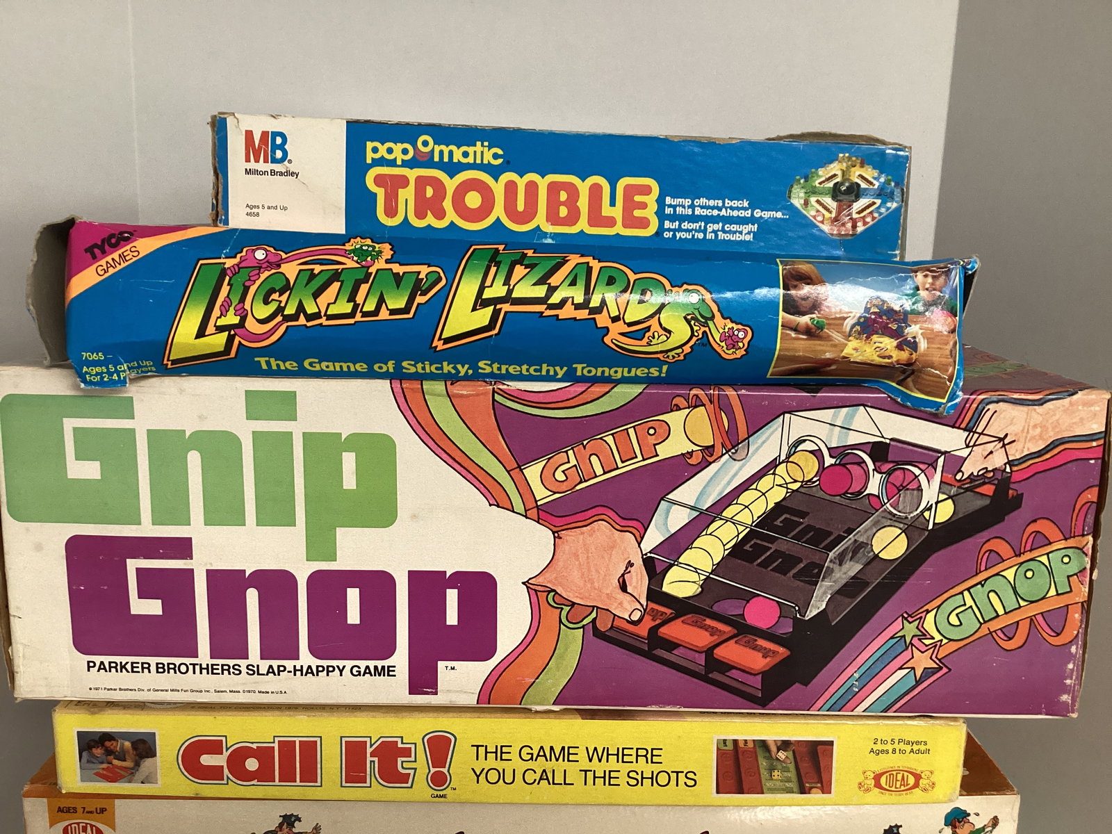 Vintage Board Games - Gnip Gnop, Trouble, Lickin Lizards, and More - 2