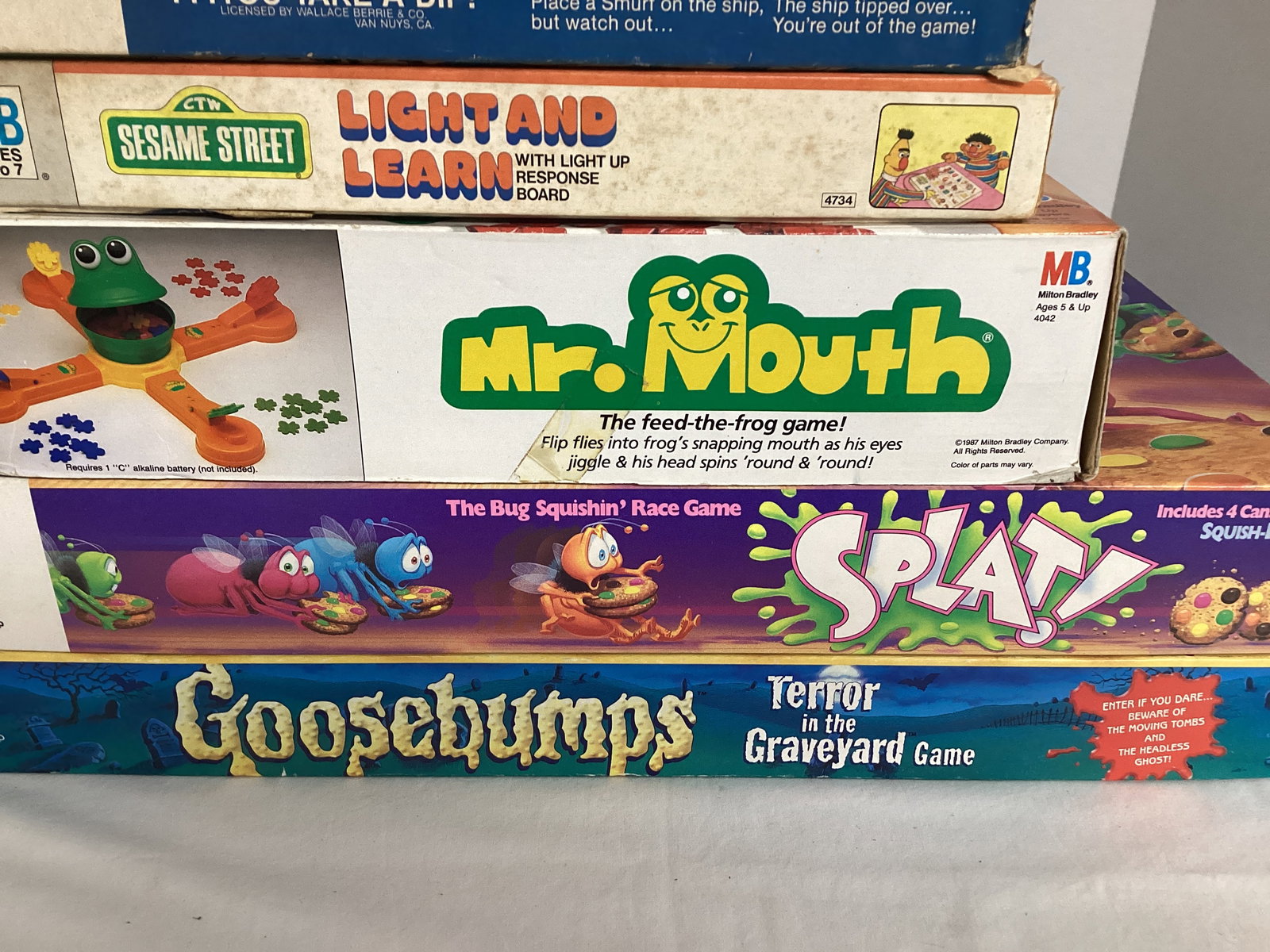 Vintage Board Games - Goosebumps, Smurf Ahoy, Splat!, and More - 3