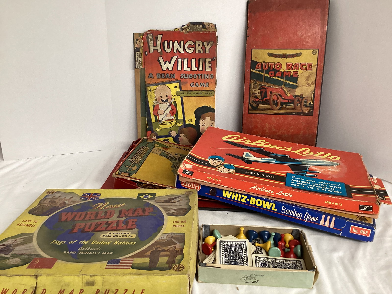 Antique and Vintage Game Boards and Pieces: please preview and see all photos for condition