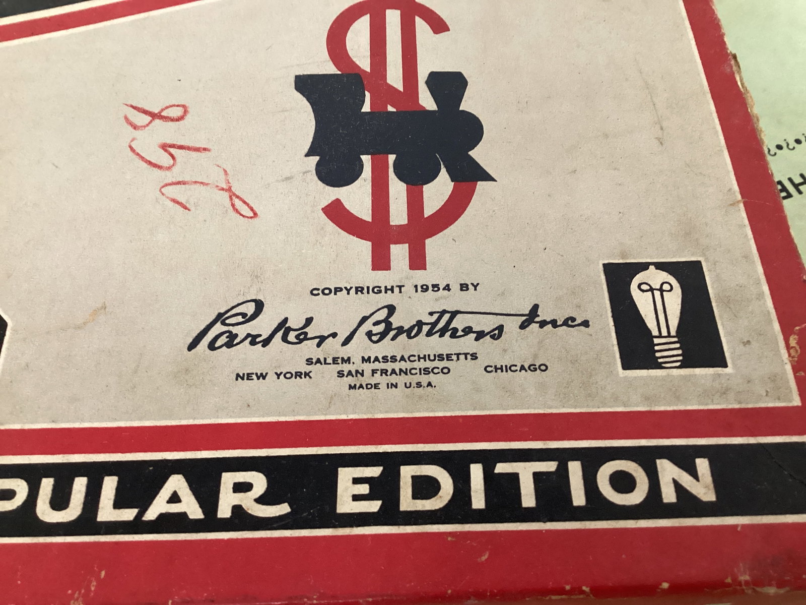 1954 Monopoly Board and Box of Pieces Plus Additional Box - 3