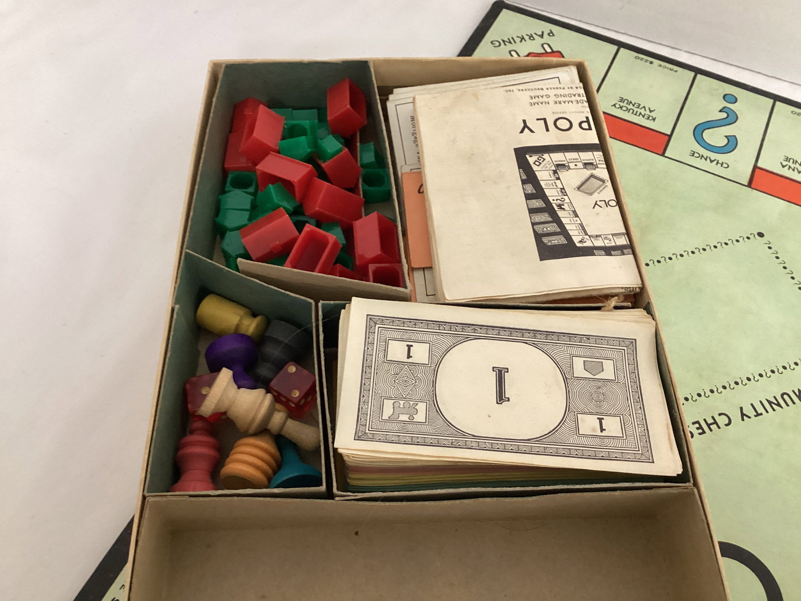 1954 Monopoly Board and Box of Pieces Plus Additional Box - 4