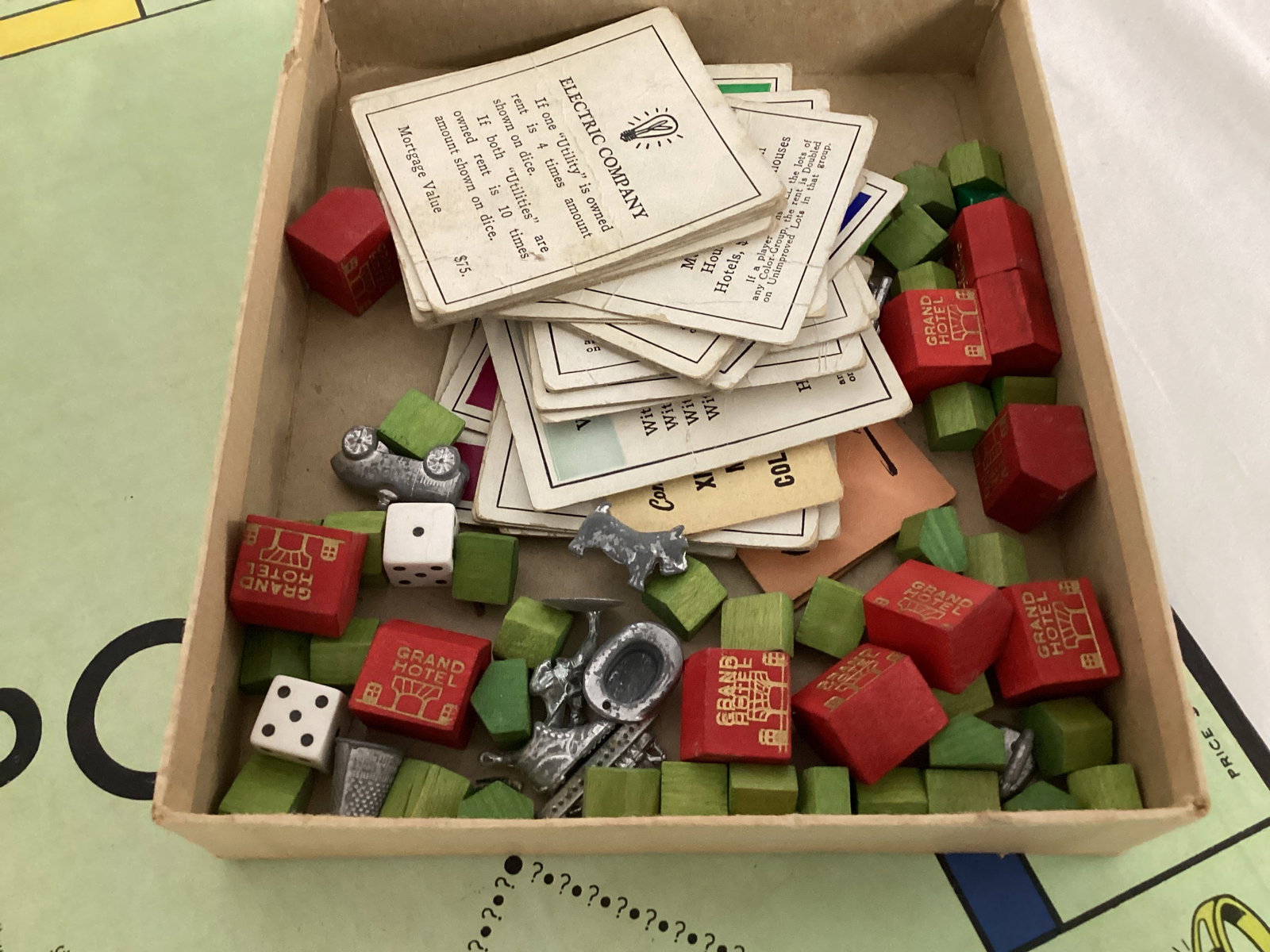 1954 Monopoly Board and Box of Pieces Plus Additional Box - 6