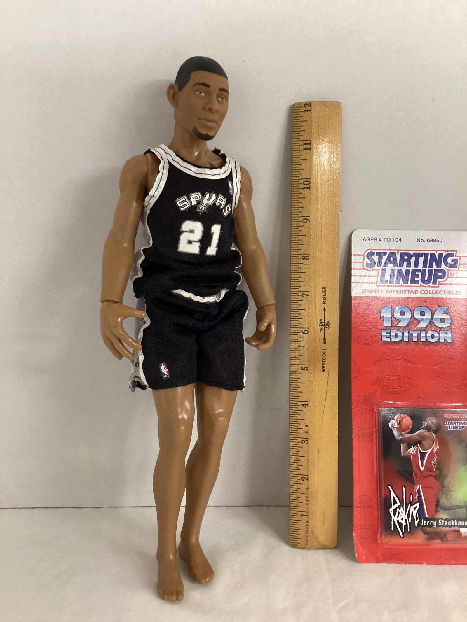 Tim Duncan 12" Action Figure and Starting Lineup Jerry Stackhouse Figure - 2
