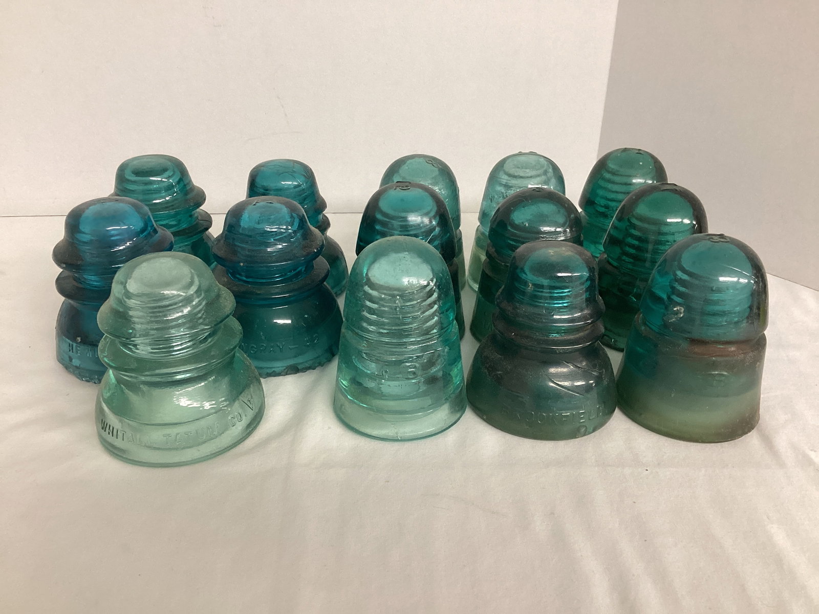 Brookfield, Hemingray, and Whitall Tatum Glass Insulators: some chips