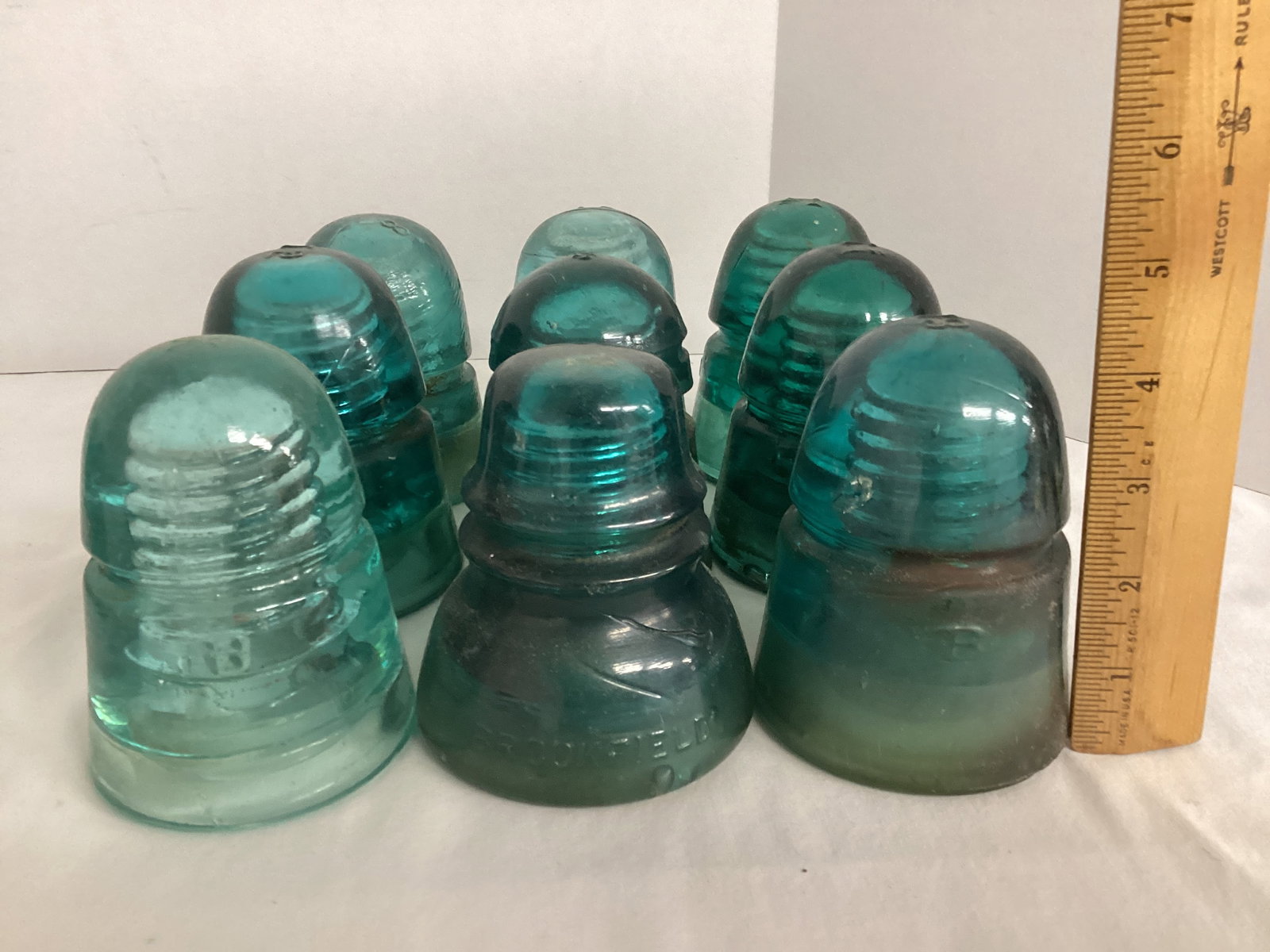 Brookfield, Hemingray, and Whitall Tatum Glass Insulators - 4