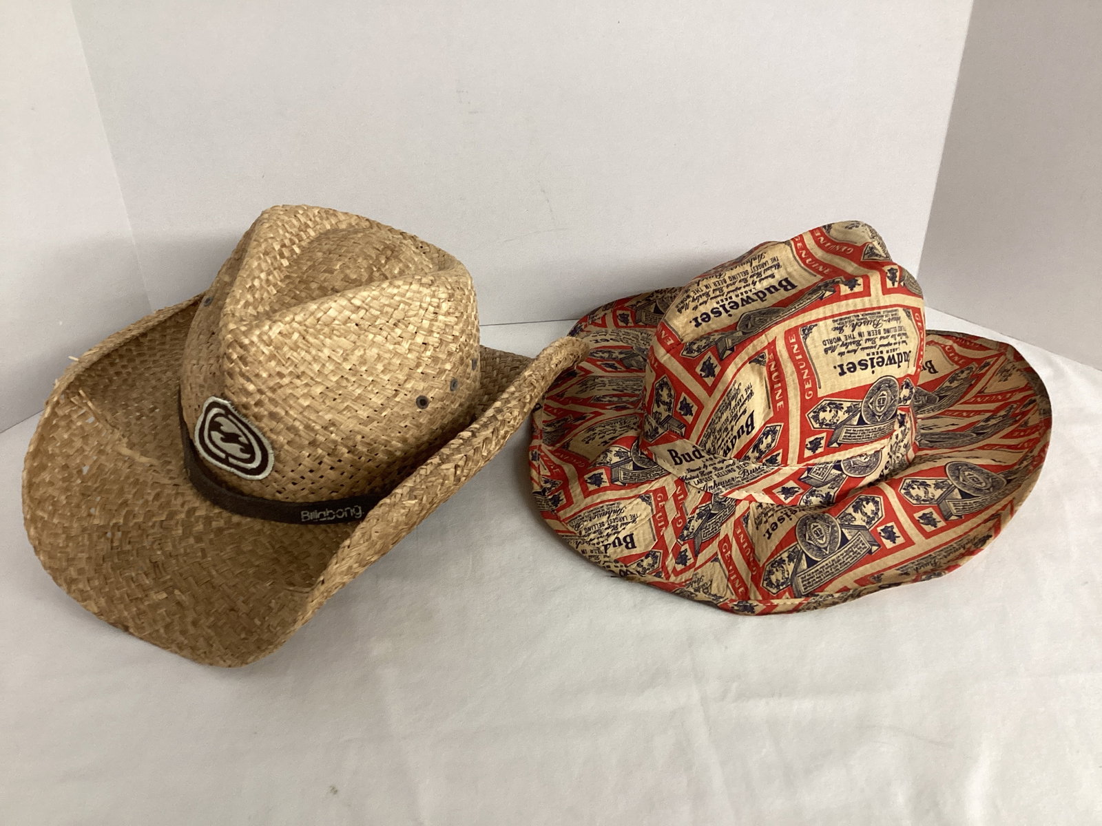 Billabong and Budweiser Hats: .