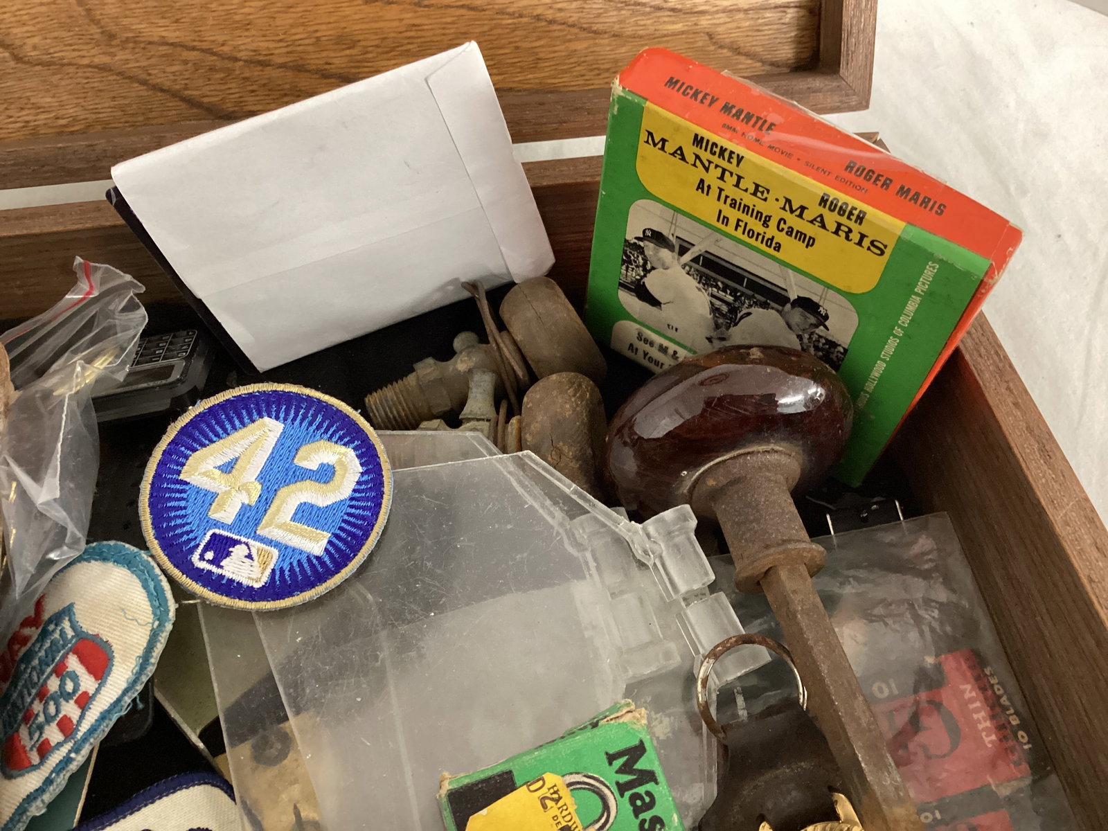 Antique Doorknob, Patches, Cuff Links, Wallet, Keychains, and More - 6