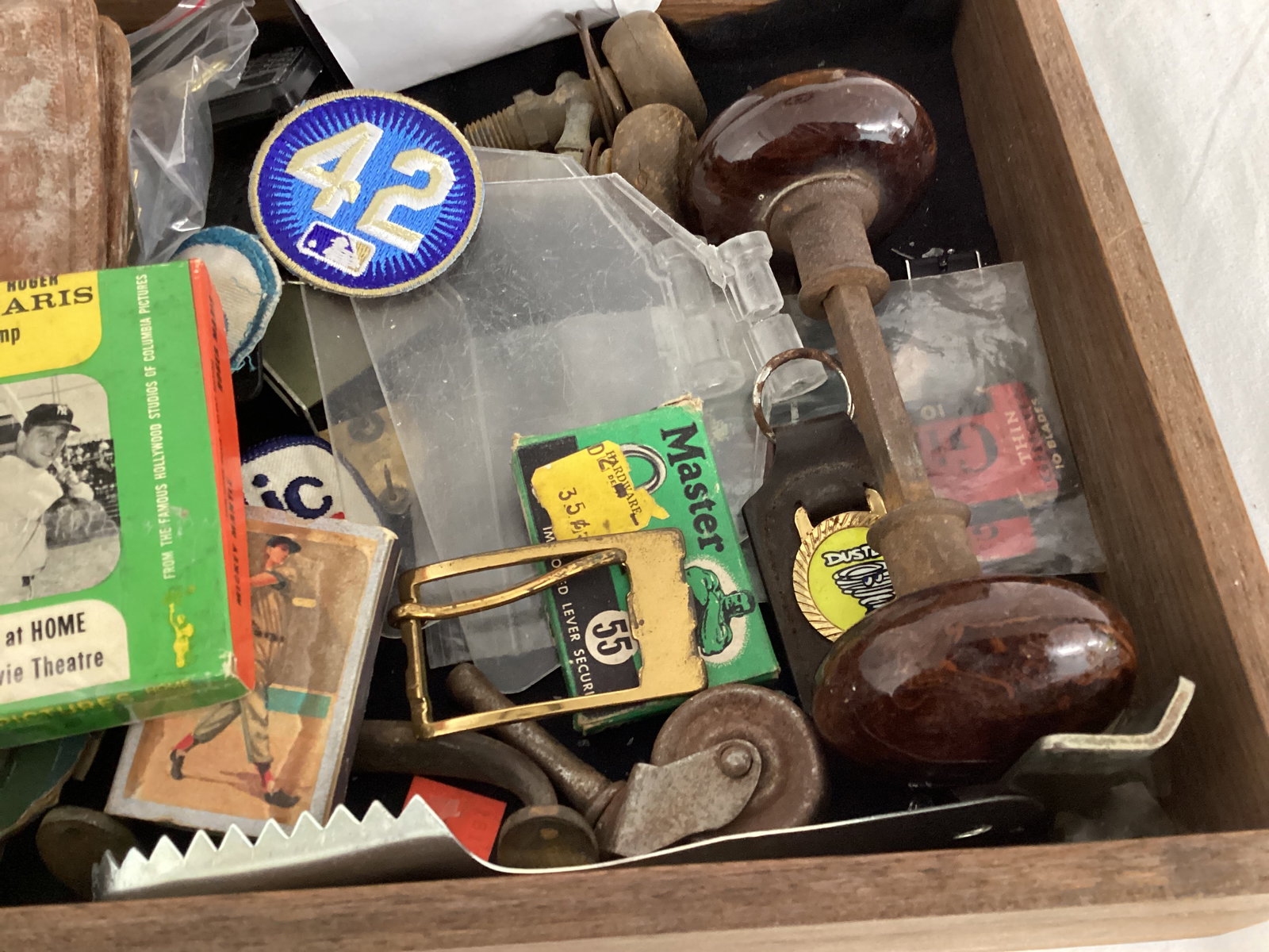Antique Doorknob, Patches, Cuff Links, Wallet, Keychains, and More - 7