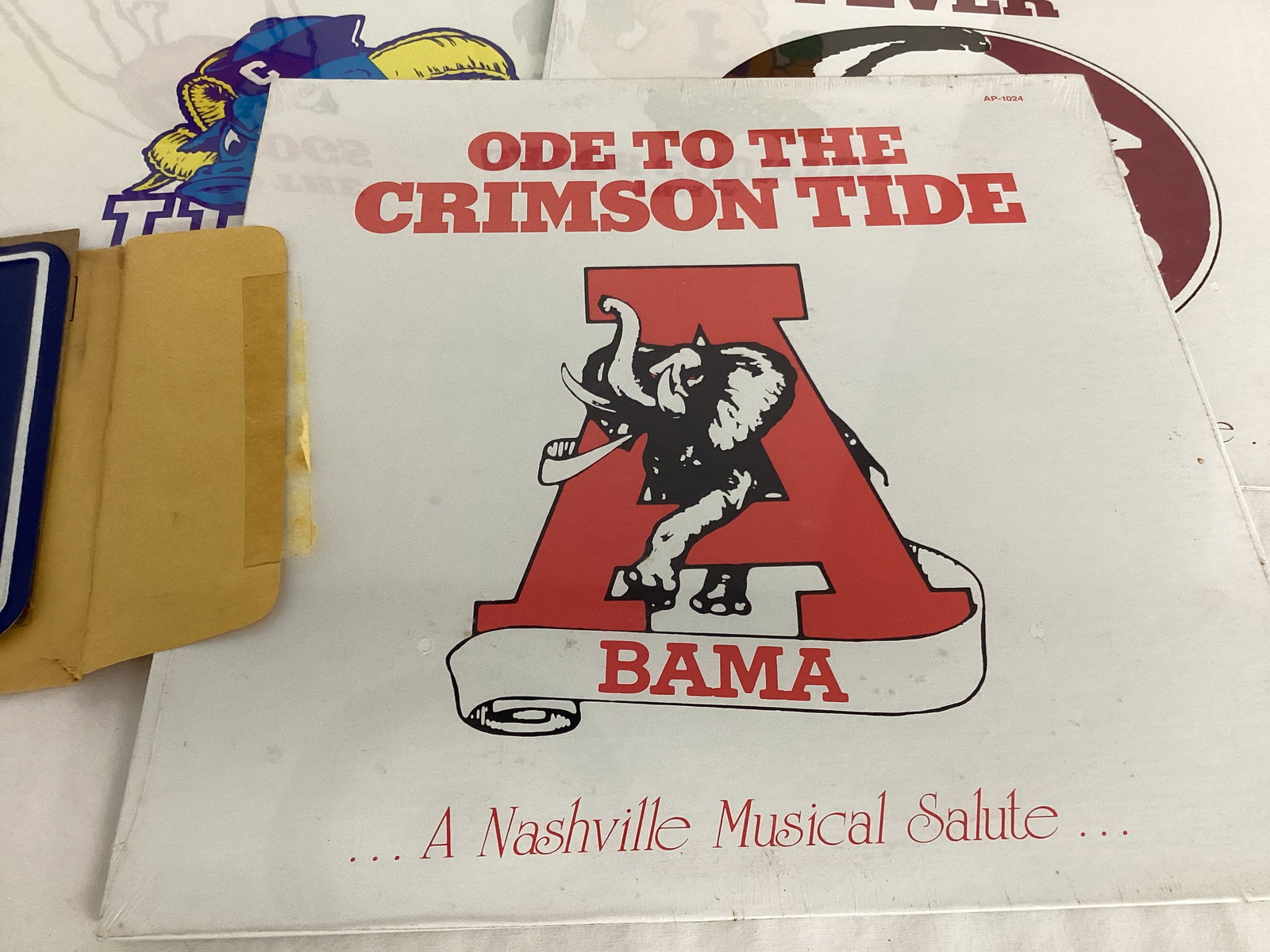 1981 Clemson Tigers Patch and License Plate, Nashville Musical Salute College LP Vinyl Records - 3