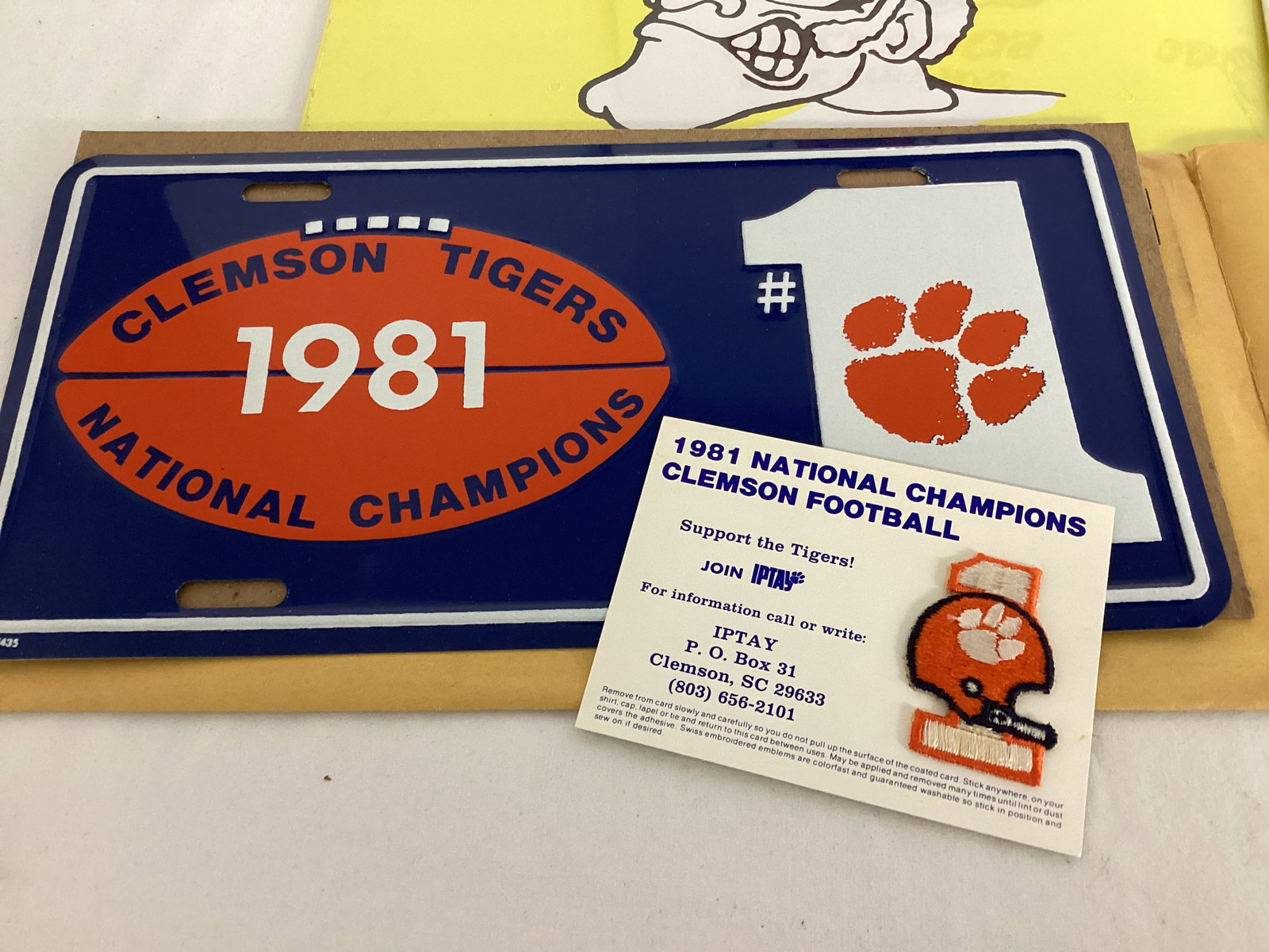1981 Clemson Tigers Patch and License Plate, Nashville Musical Salute College LP Vinyl Records - 6
