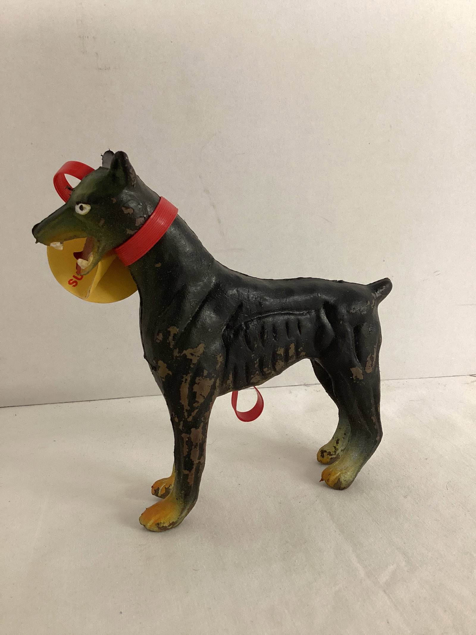 1973 Ben Cooper Super Dog Rubber Doberman: 5" h