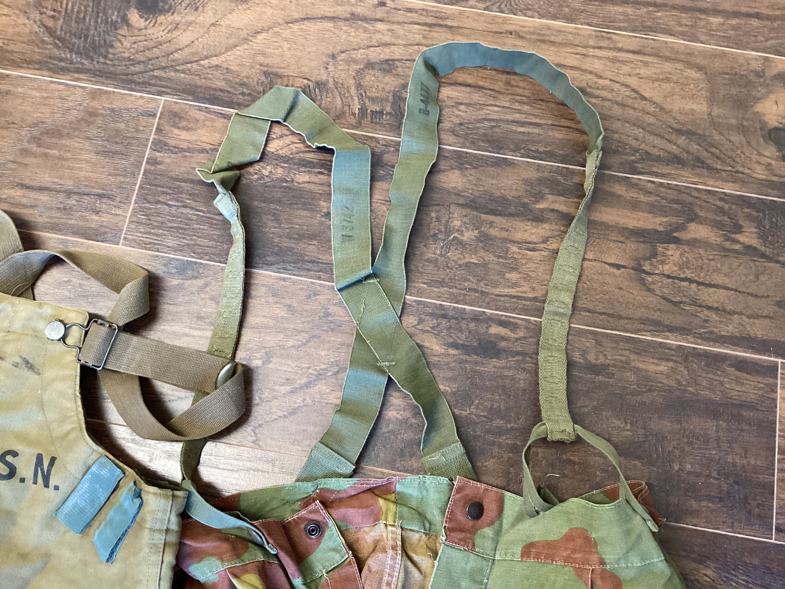 US Navy Overalls and Camouflage Pants with Suspenders - 10