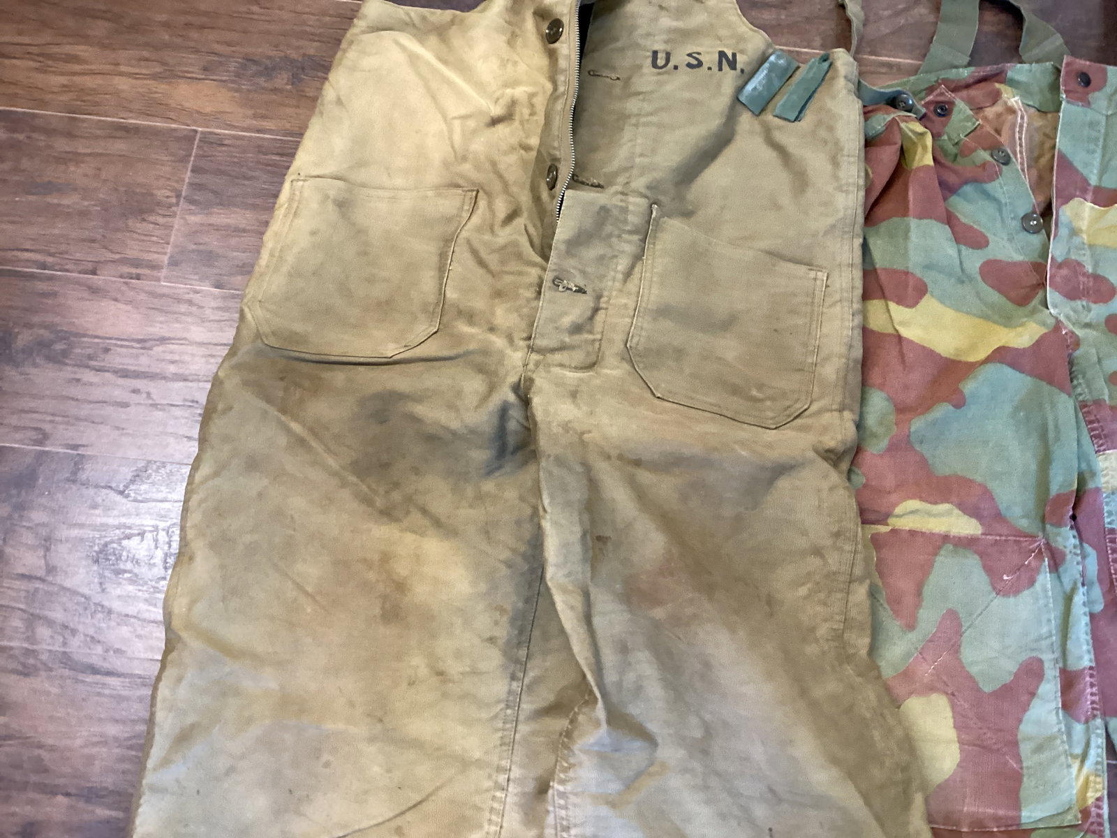 US Navy Overalls and Camouflage Pants with Suspenders - 4
