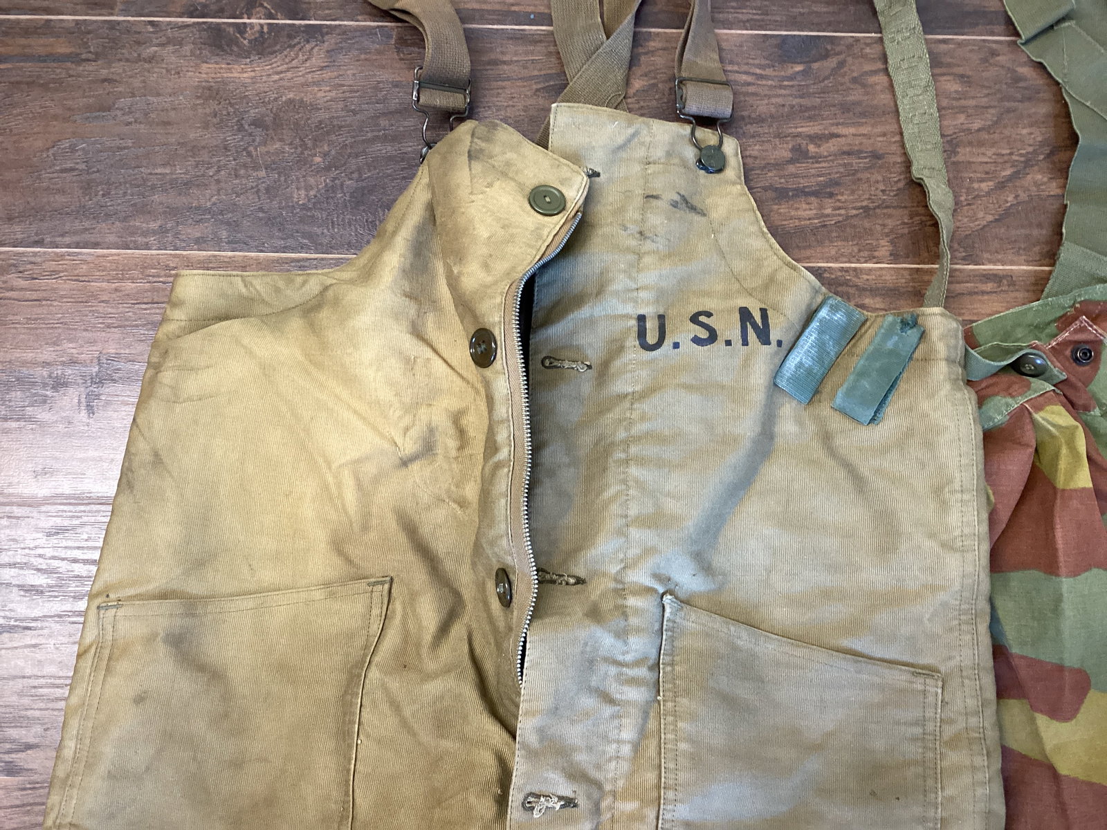 US Navy Overalls and Camouflage Pants with Suspenders - 5