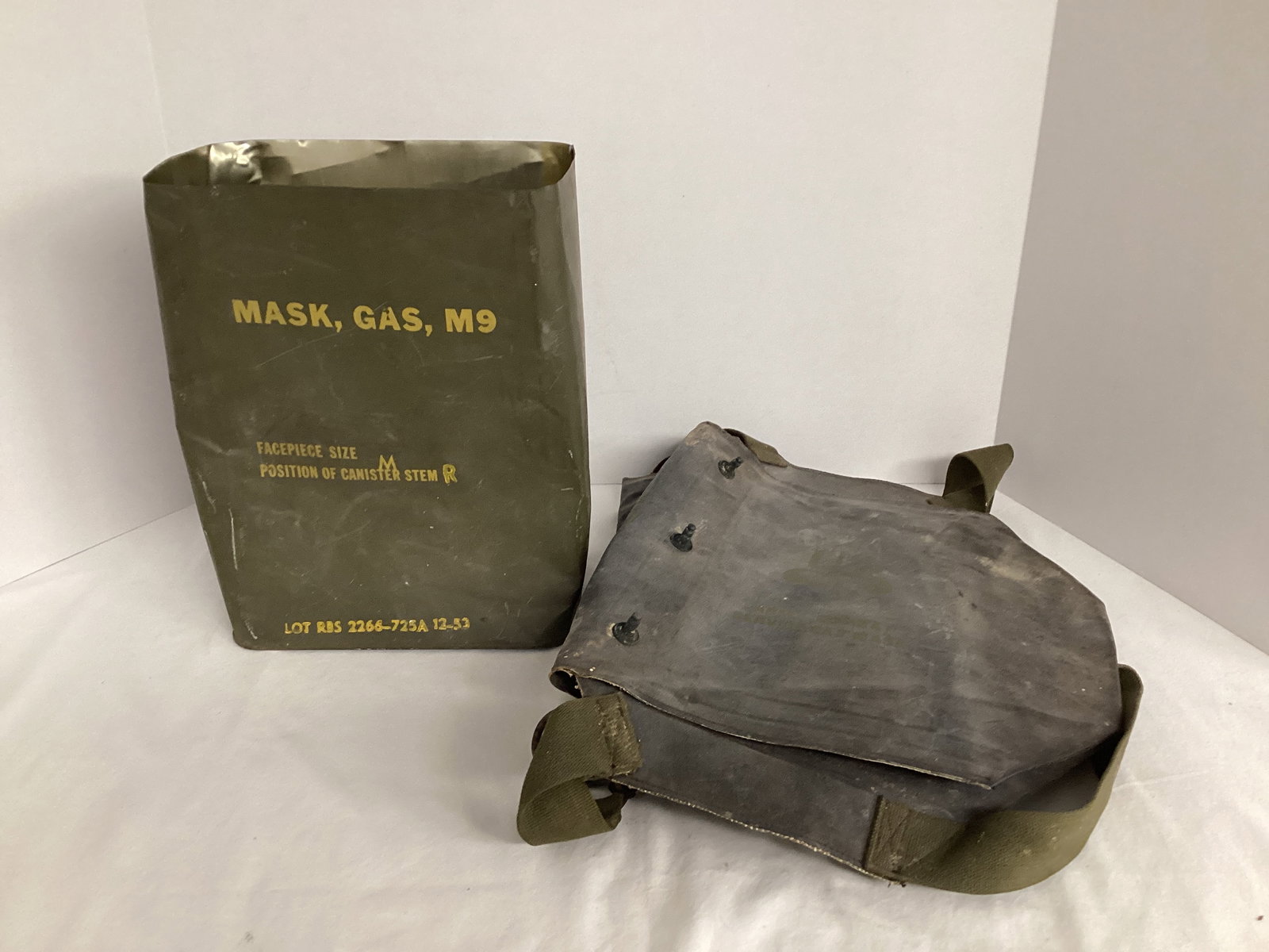 Two US Army Gas Mask Containers: .
