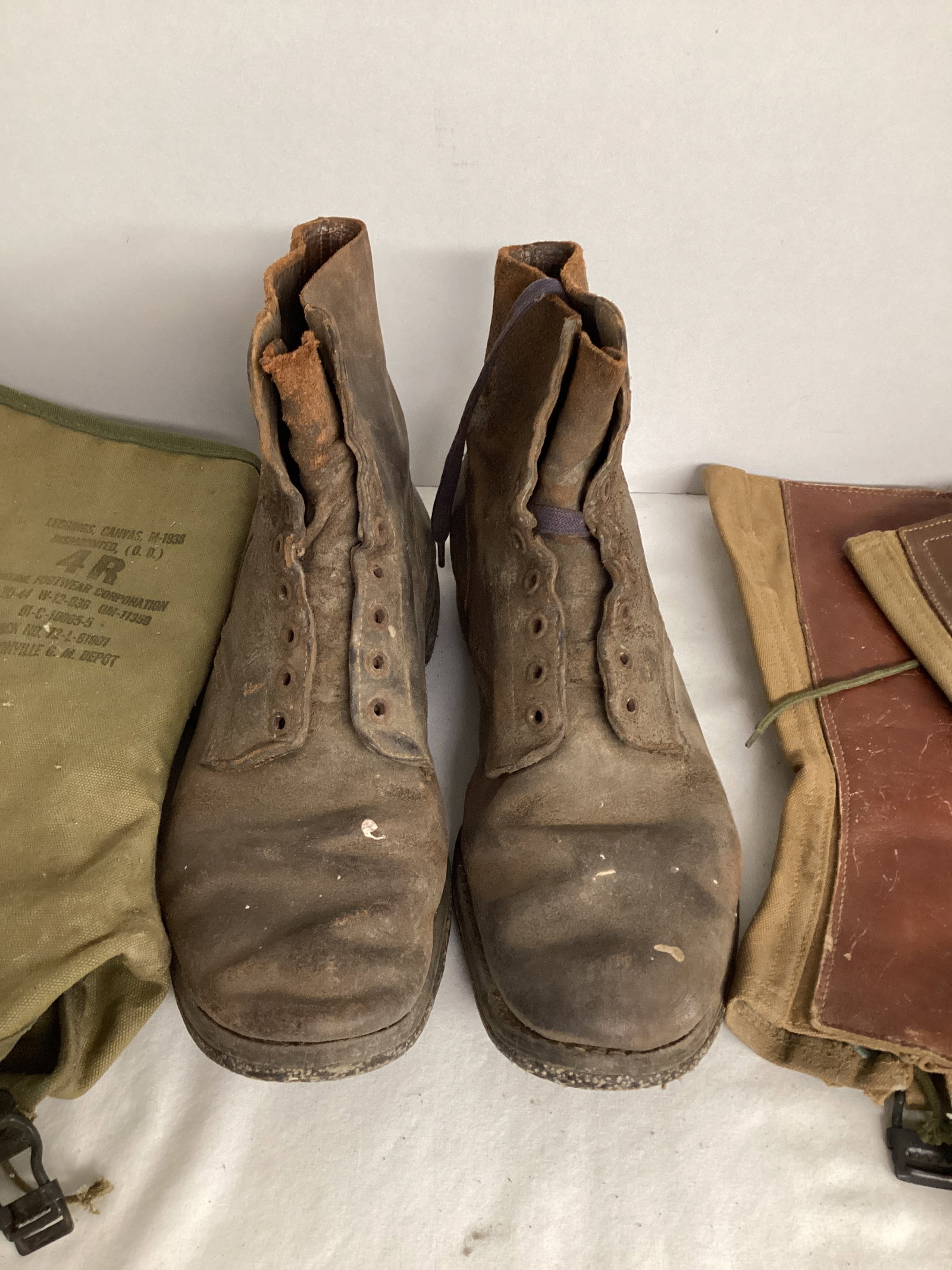 Vintage Military Boots and Leggings: .