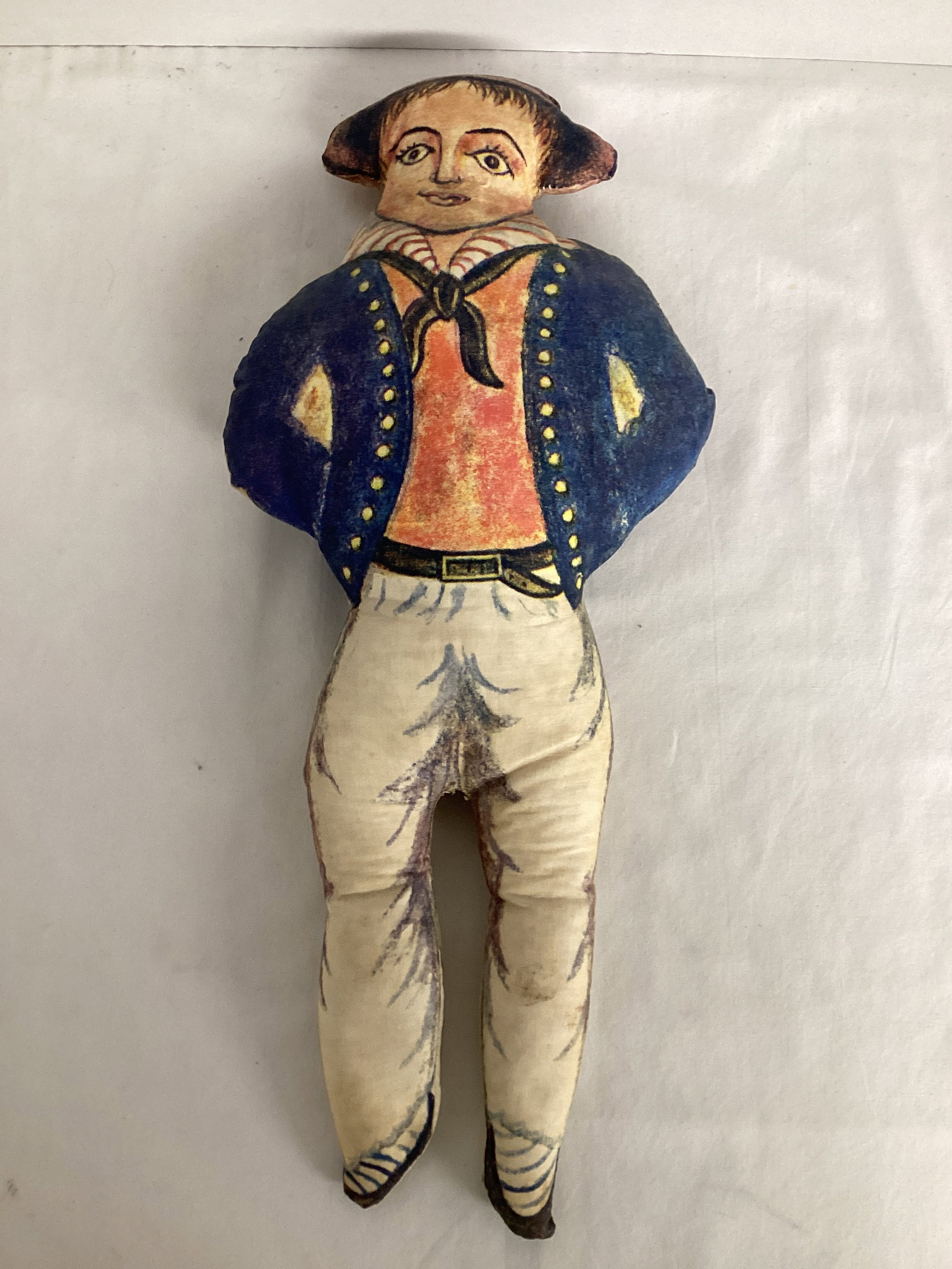 Vintage Fabric Sailor Pillow Doll (1 of 7)