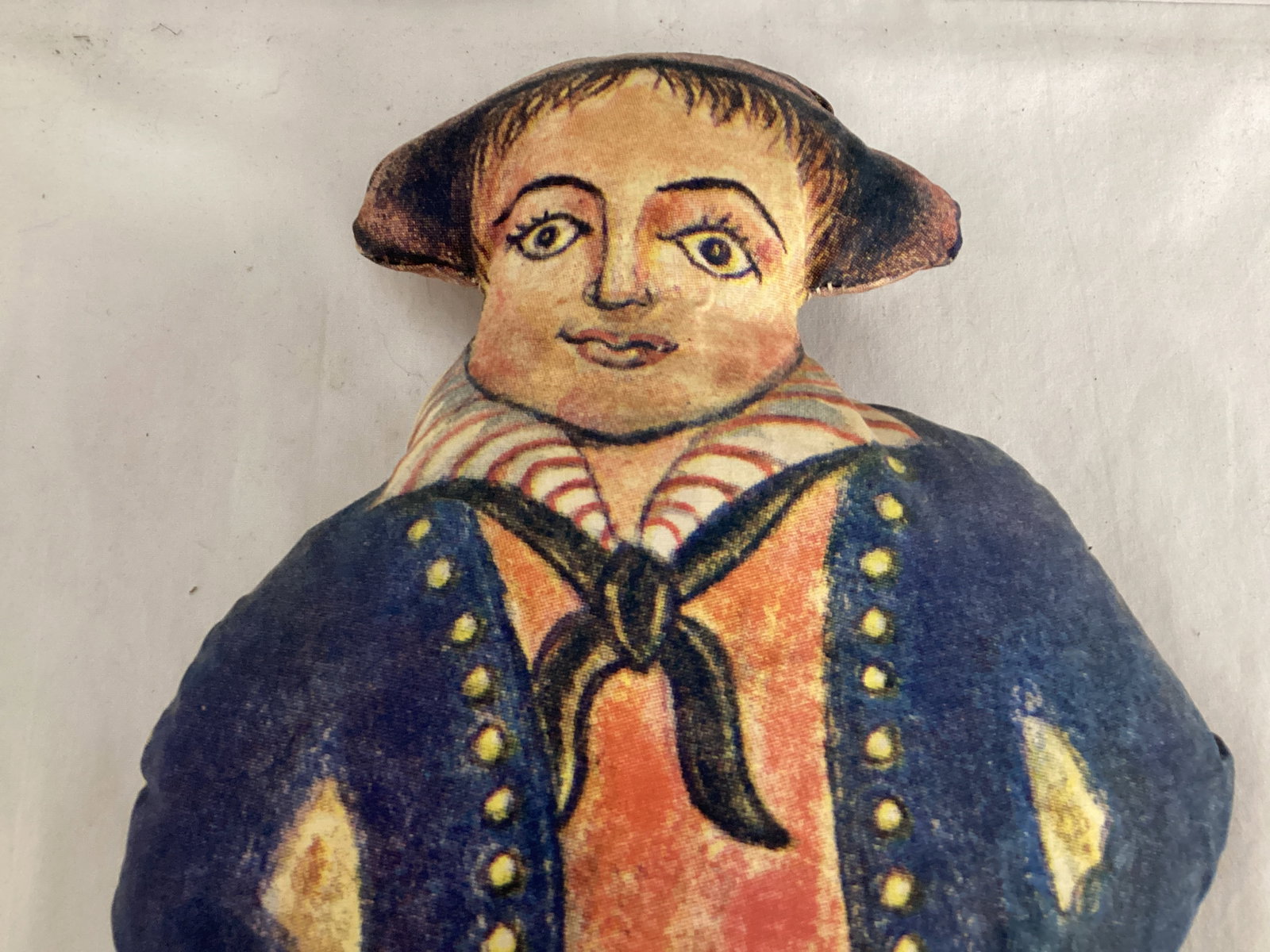 Vintage Fabric Sailor Pillow Doll - 2