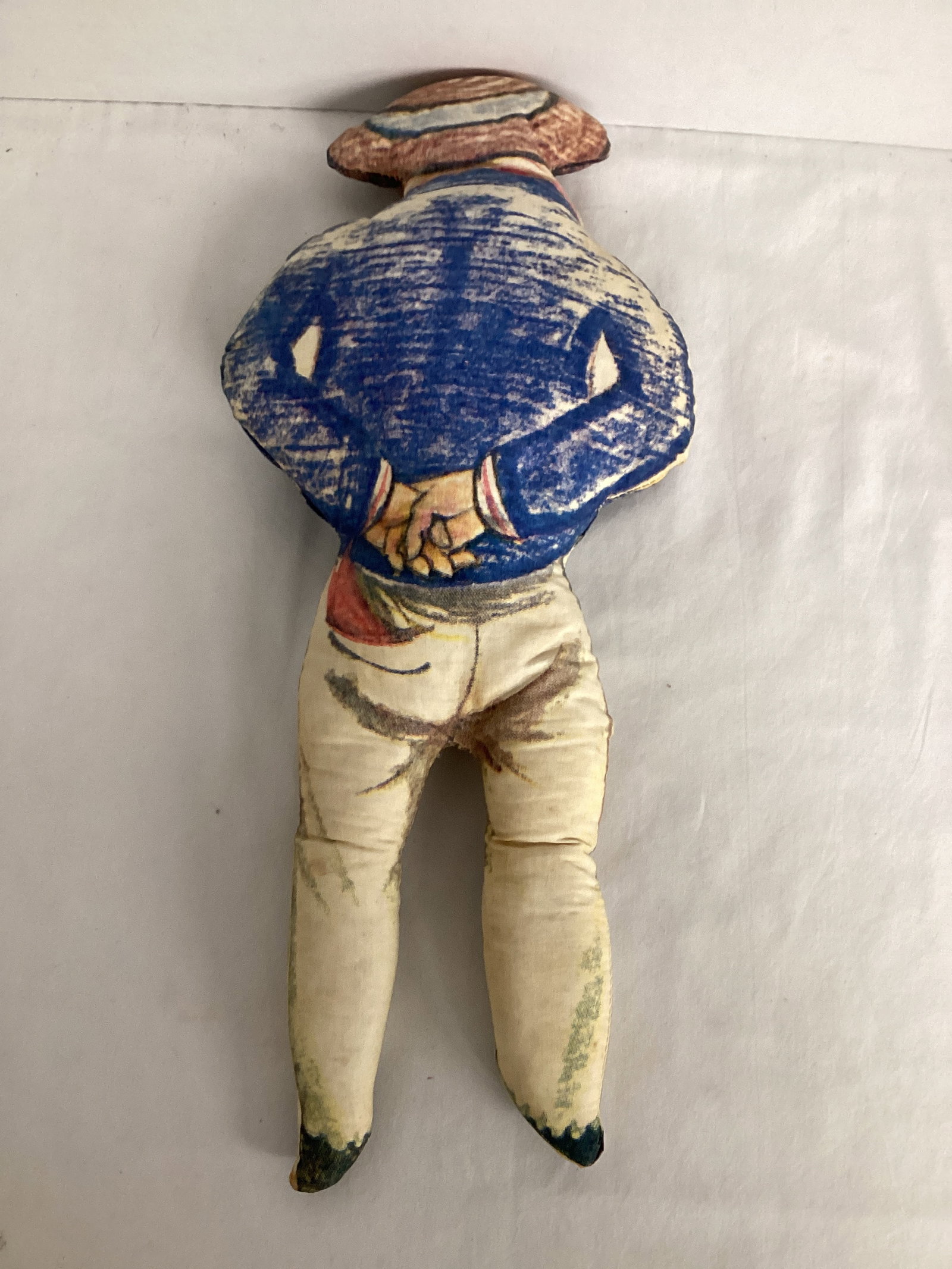Vintage Fabric Sailor Pillow Doll - 5