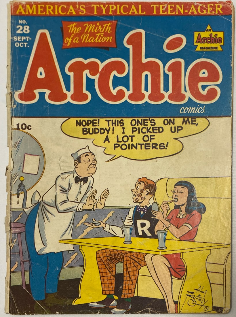 Archie Comics 28 Comic Book: 1947, please preview and see all photos for condition