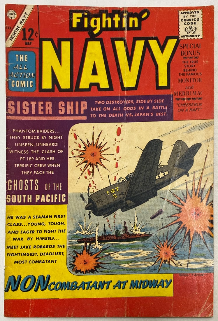 Fightin Navy 125 Charlton Comic Book: 1966, please preview and see all photos for condition