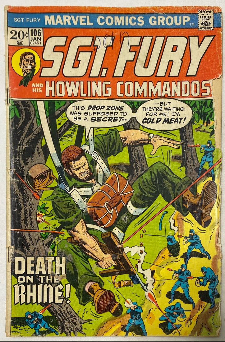 Sgt. Fury and His Howling Commandos 106 Marvel Comic Book: please preview and see all photos for condition