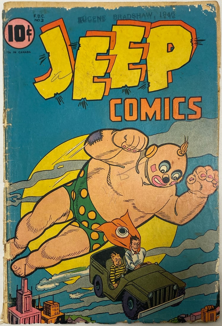 Jeep Comics 2 Comic Book: 1945, cover detached, please preview and see all photos for condition