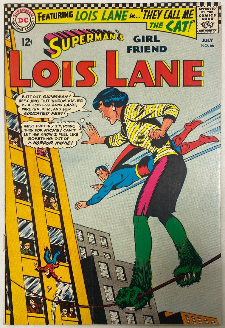 Superman's Girlfriend Lois Lane 66 DC Comic Book: 1966, cover detached at bottom staple, please preview and see all photos for condition