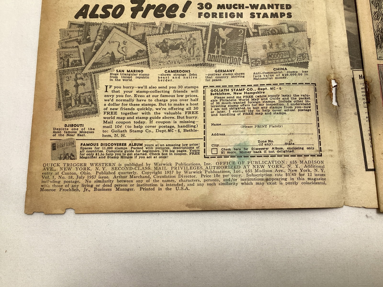 Quick Trigger Western 18 Atlas Comic Book - 7
