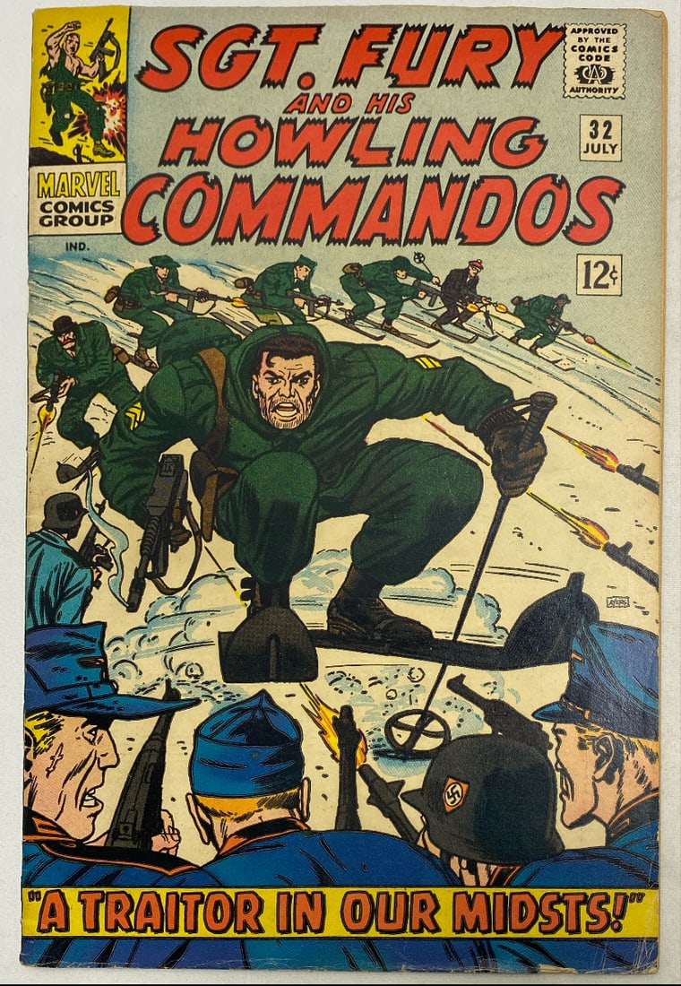 Sgt. Fury and His Howling Commandos 32 Marvel Comic Book: 1966, please preview and see all photos for condition