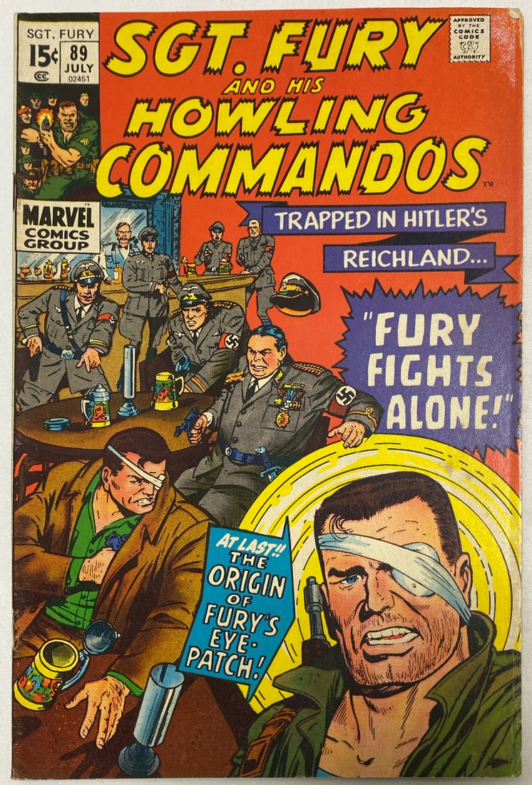Sgt. Fury and His Howling Commandos 89 Marvel Comic Book: 1971, please preview and see all photos for condition