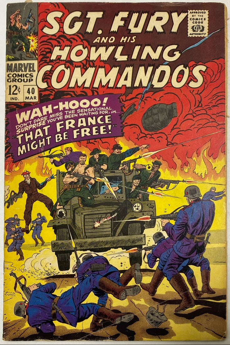 Sgt. Fury and His Howling Commandos 40 Marvel Comic Book: 1967, please preview and see all photos for condition