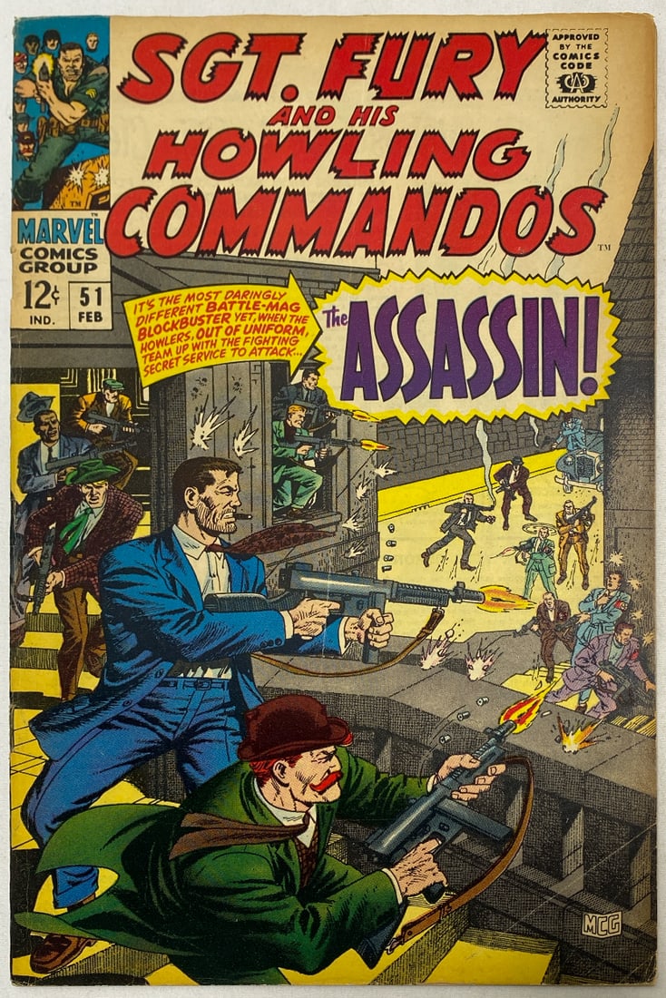 Sgt. Fury and His Howling Commandos 51 Marvel Comic Book: 1968, please preview and see all photos for condition