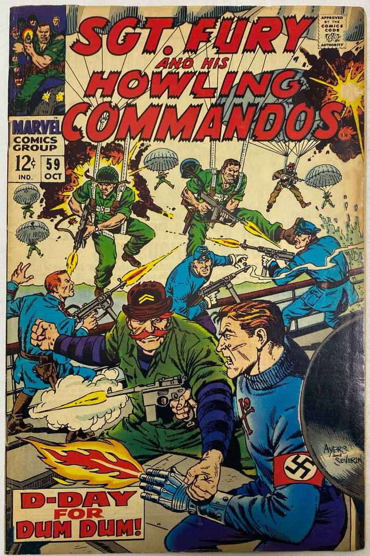 Sgt. Fury and His Howling Commandos 59 Marvel Comic Book: 1968, please preview and see all photos for condition