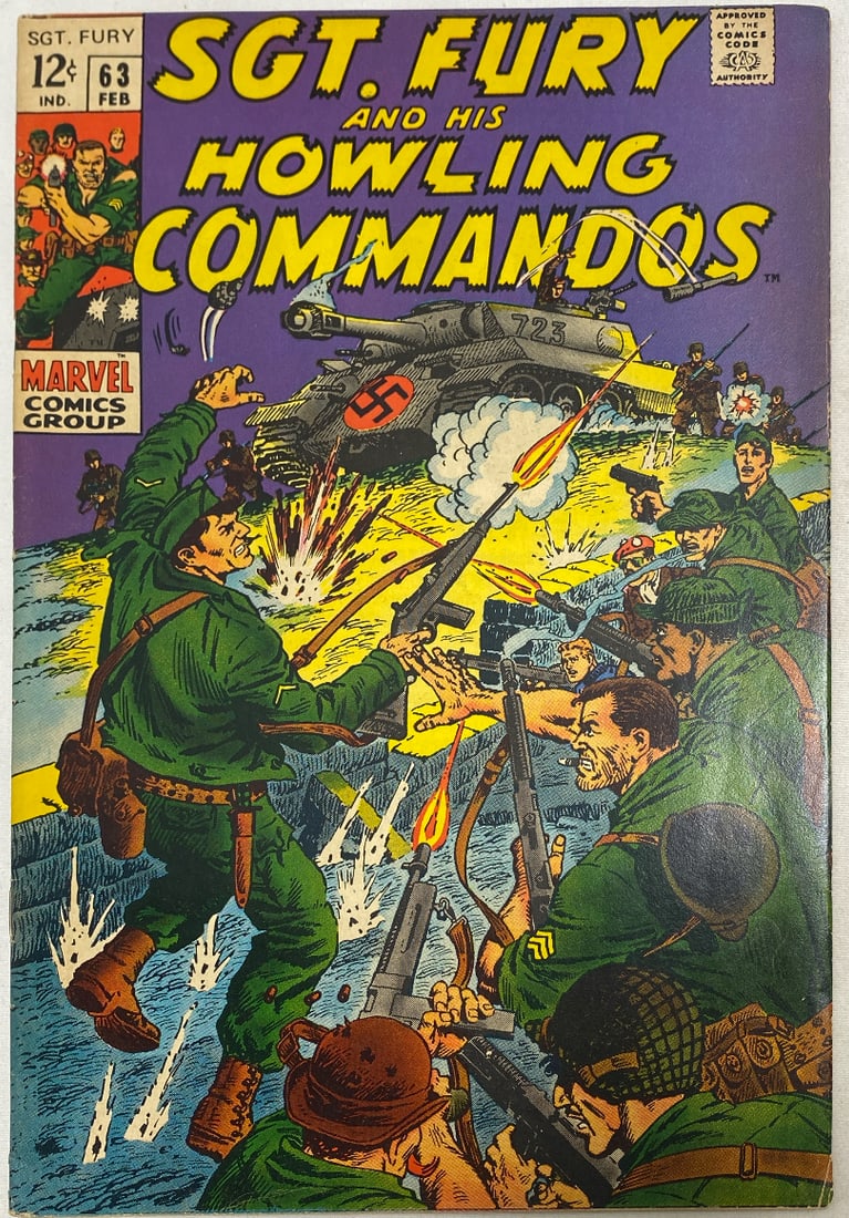 Sgt. Fury and His Howling Commandos 63 Marvel Comic Book: 1969, please preview and see all photos for condition