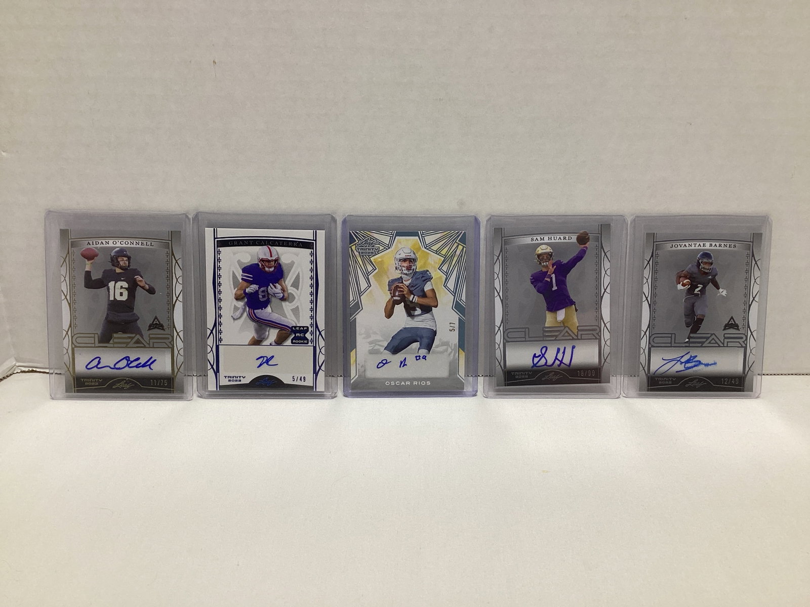 Five Leaf Trinity Autographed Football Cards: .