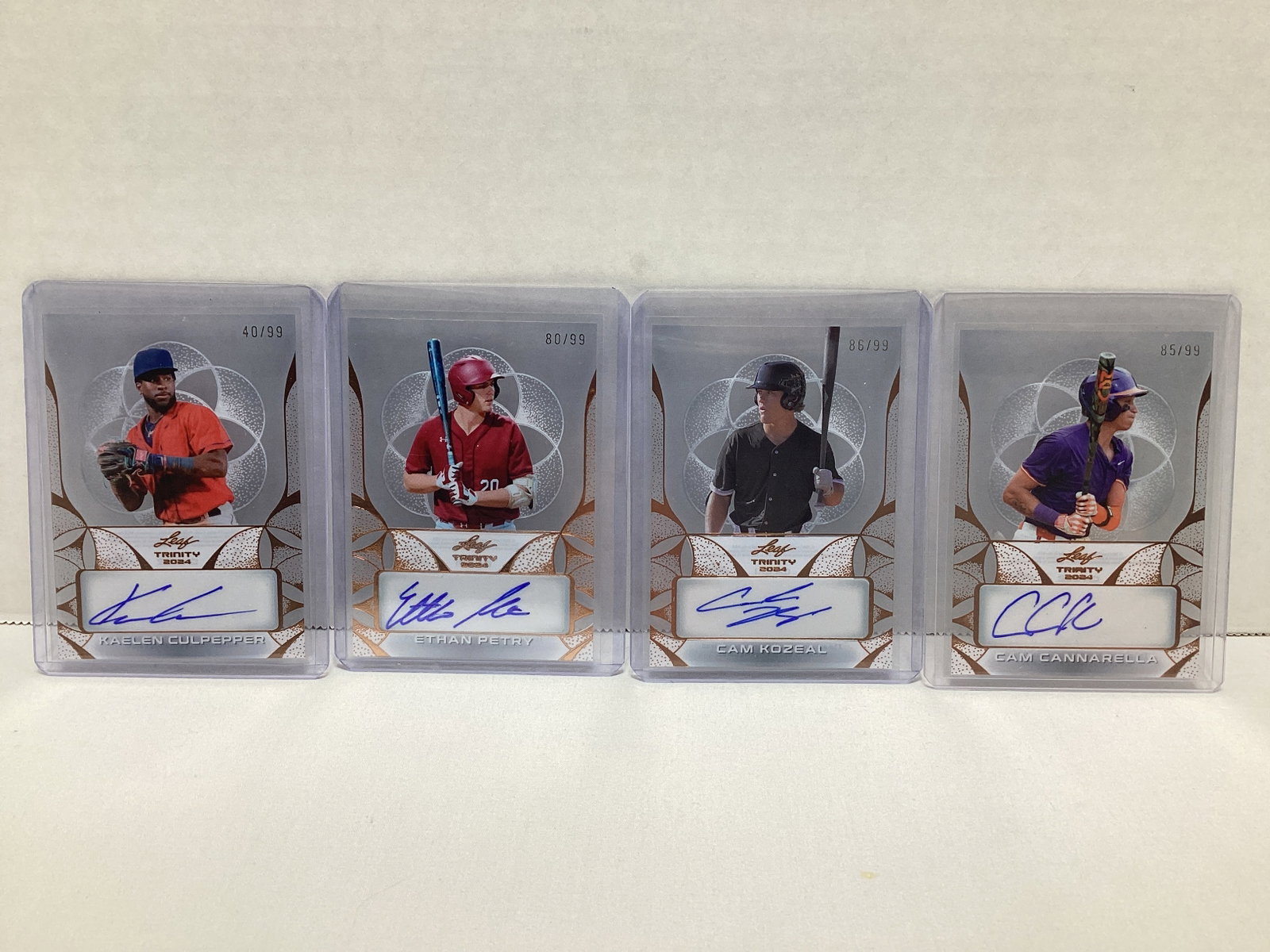 Four Leaf Trinity Autographed Baseball Cards: .