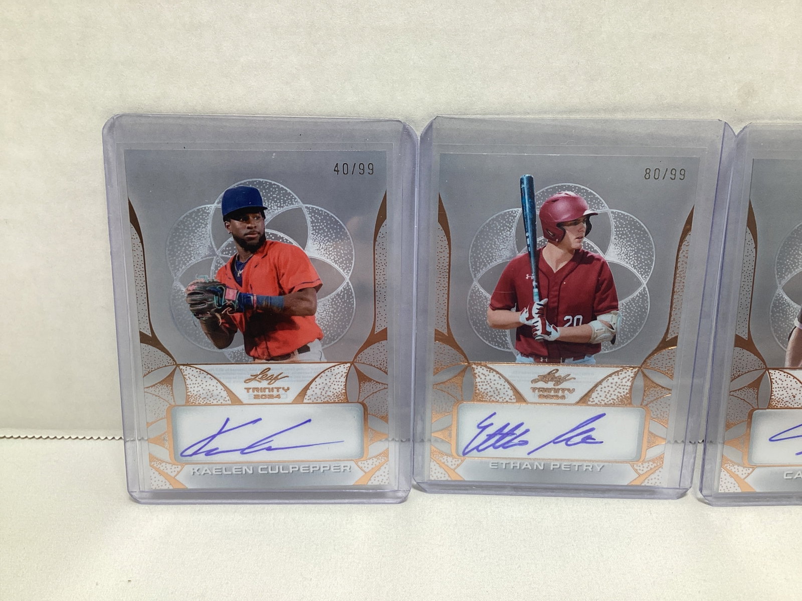 Four Leaf Trinity Autographed Baseball Cards - 2