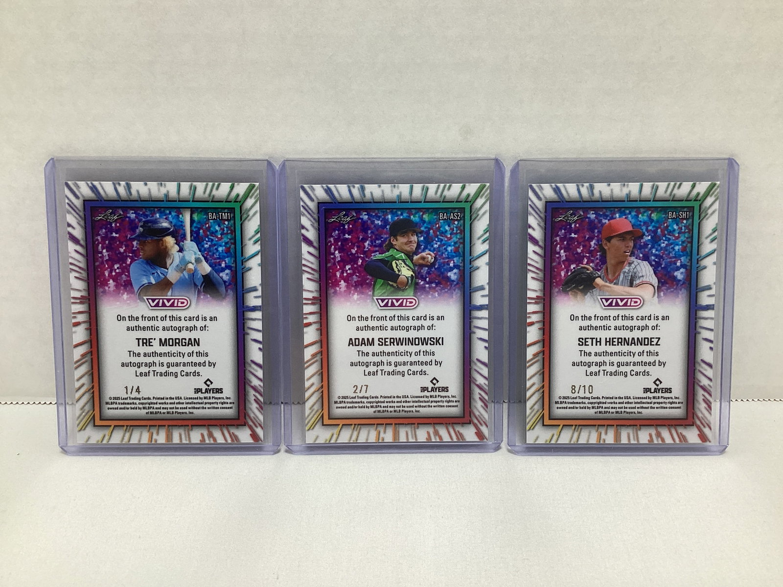 Three Leaf Vivid Autographed Baseball Cards - 2
