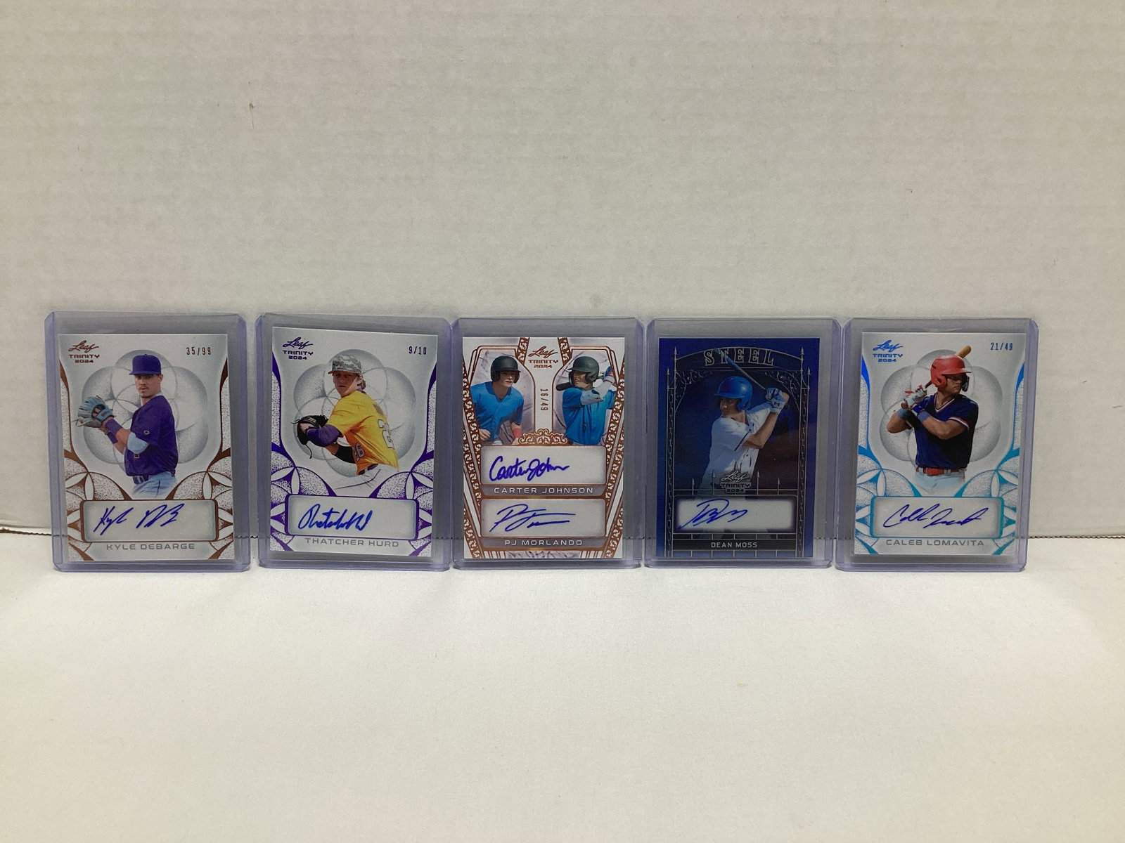 Five Leaf Trinity Autographed Baseball Cards: .