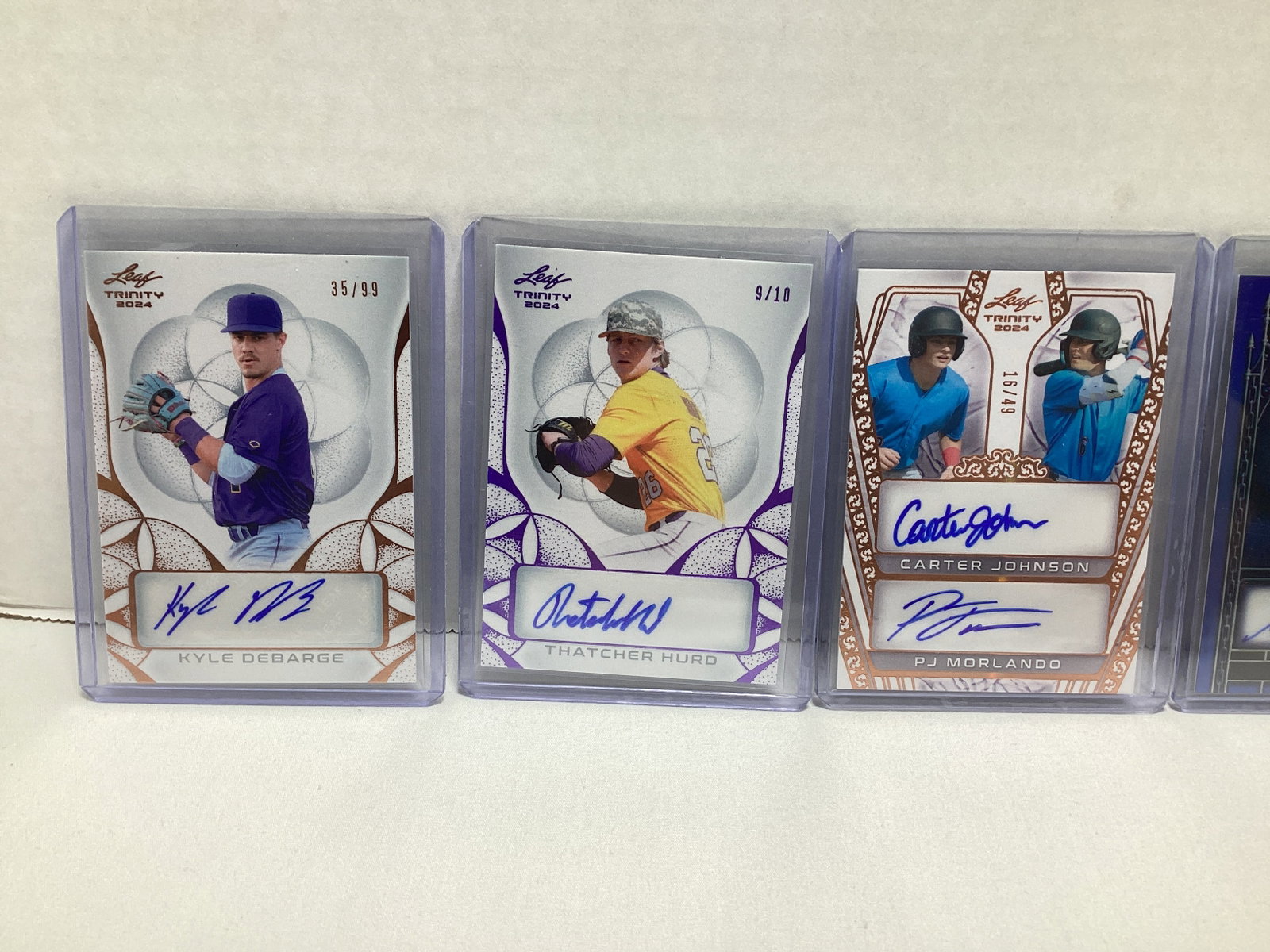 Five Leaf Trinity Autographed Baseball Cards - 2