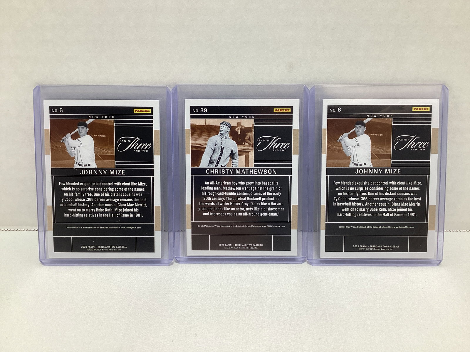 Three Panini Three and Two Baseball Cards - 2