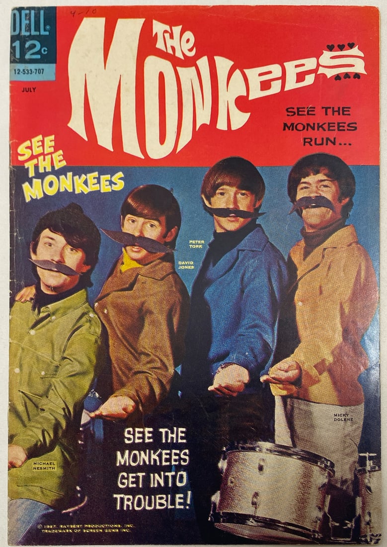 The Monkees 3 Dell Comic Book: 1967, please preview and see all photos for condition