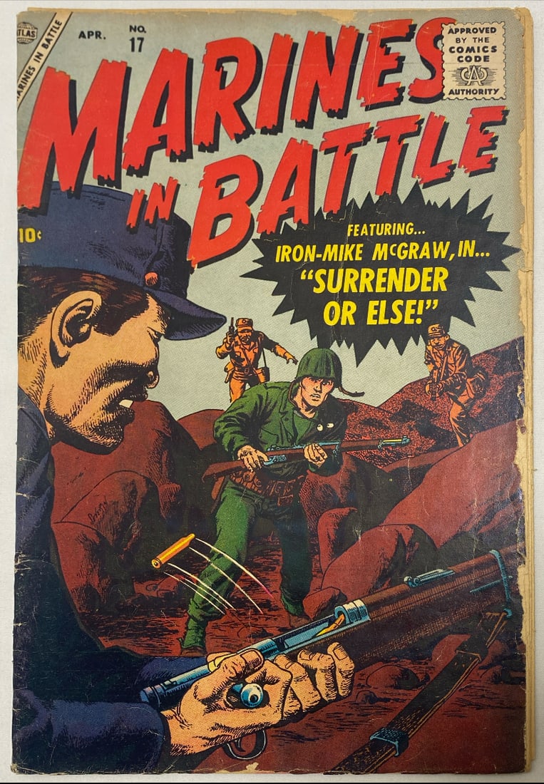 Marines in Battle 17 Atlas Comic Book: 1957, please preview and see all photos for condition