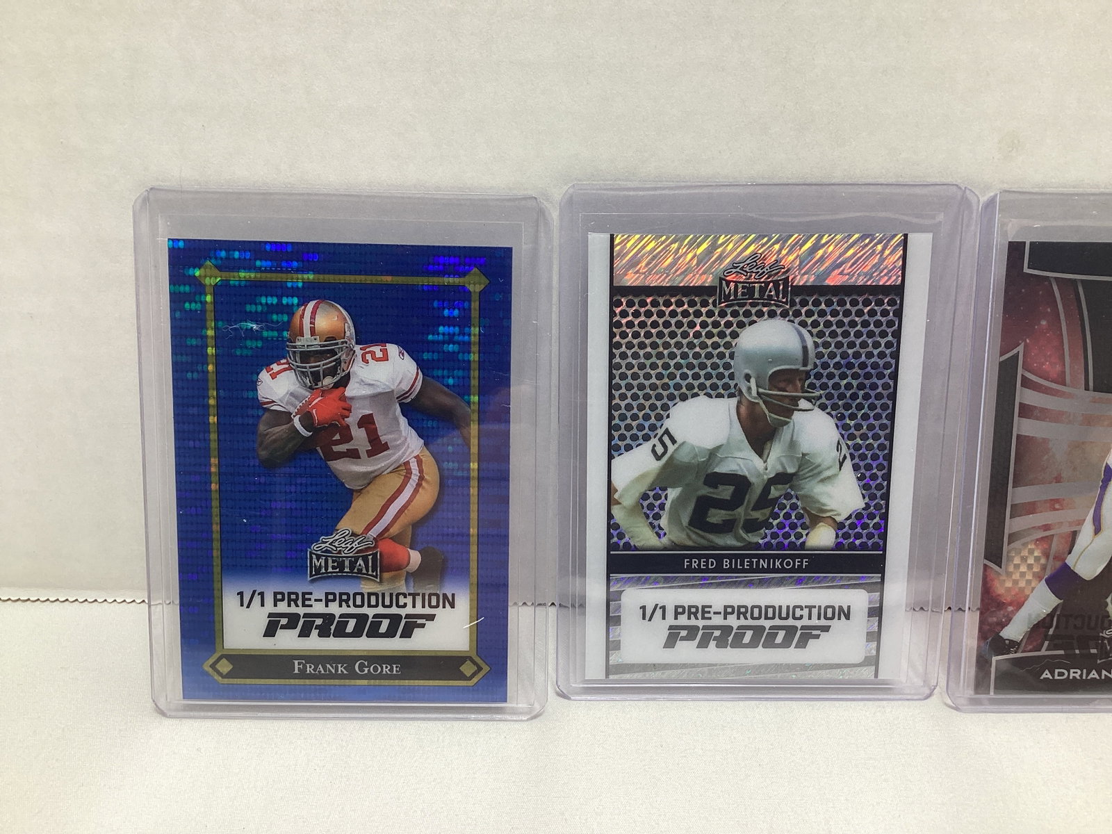 Four Leaf Metal 1/1 Pre Production Football Cards - 2