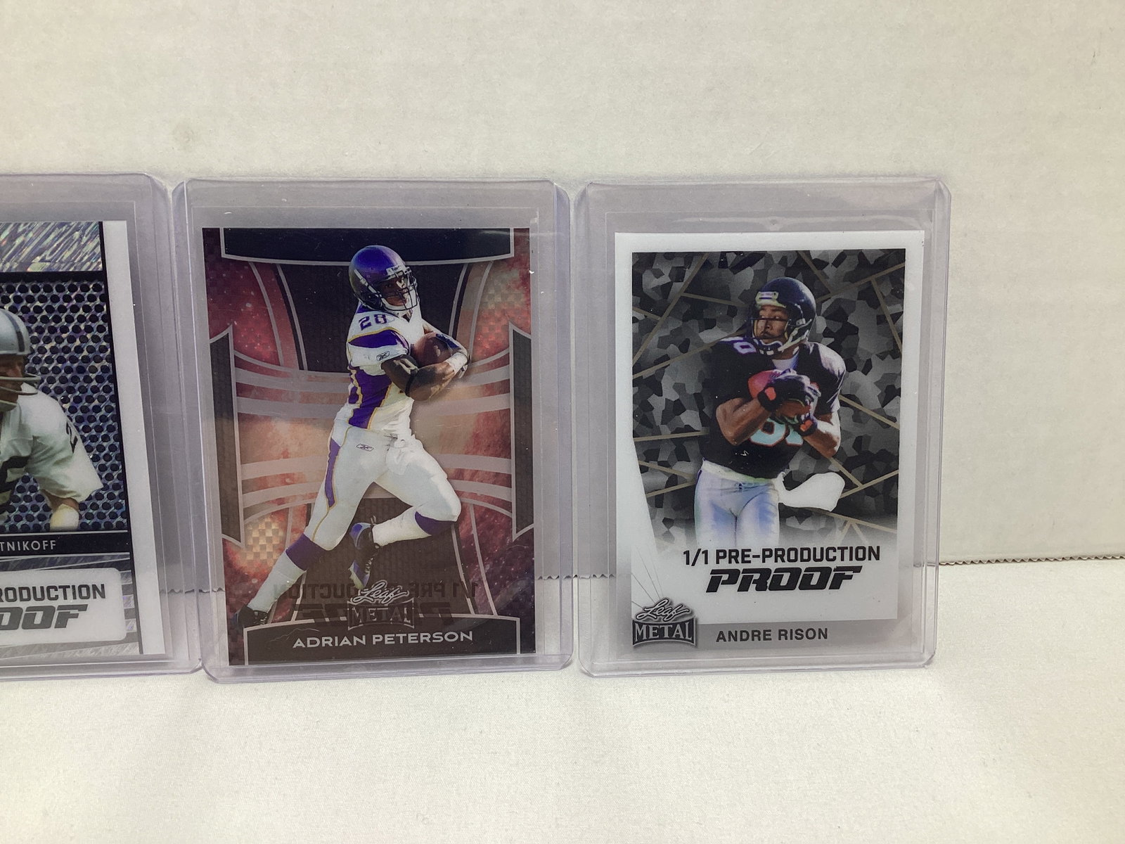 Four Leaf Metal 1/1 Pre Production Football Cards - 3