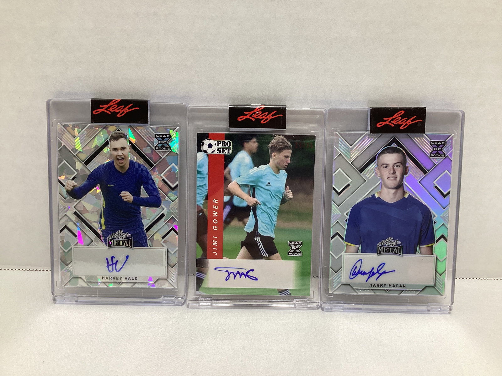 Three Leaf Autographed Soccer Cards: .