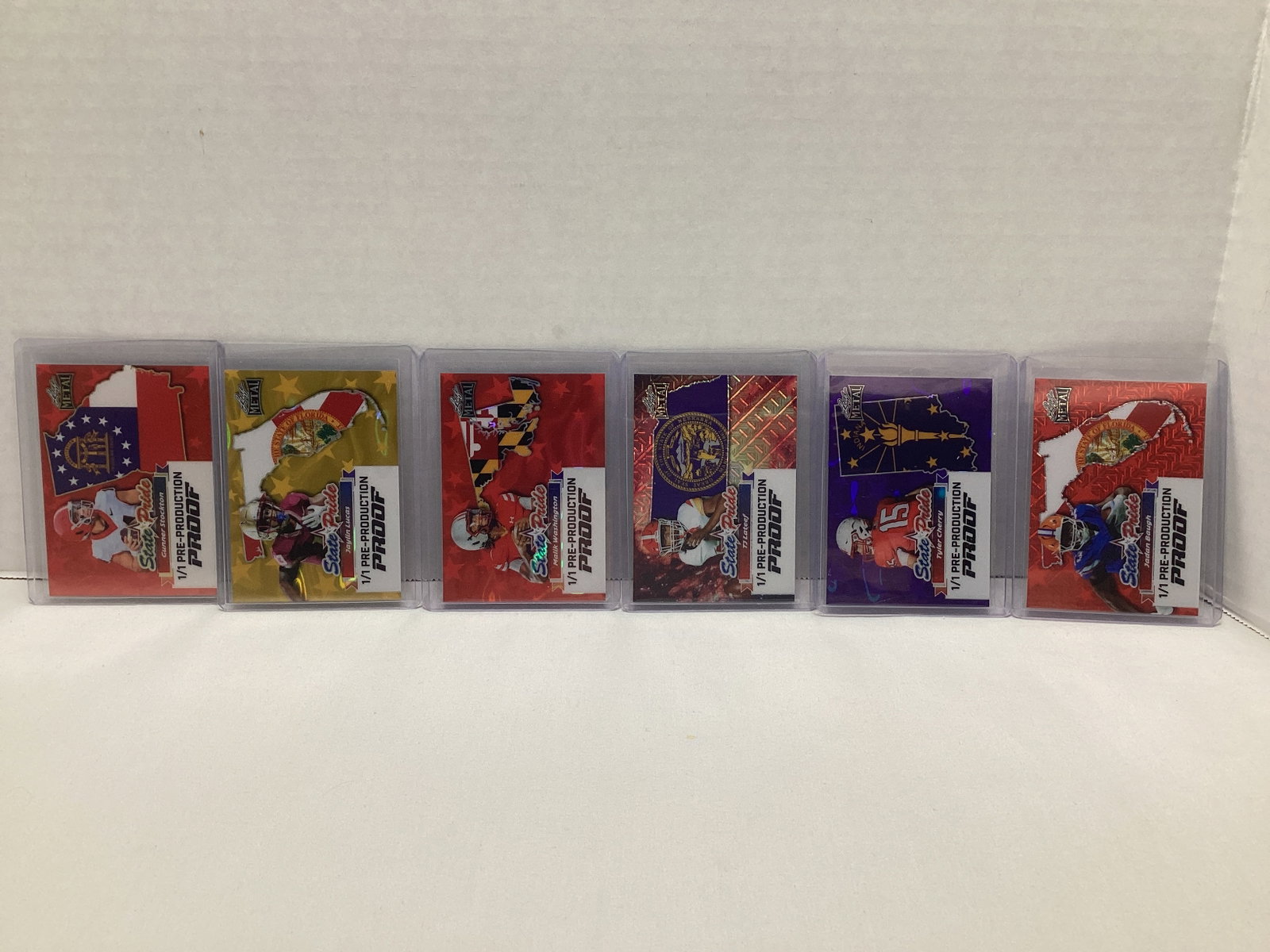 Six Leaf State Pride 1/1 Pre Production Football Cards (1 of 4)